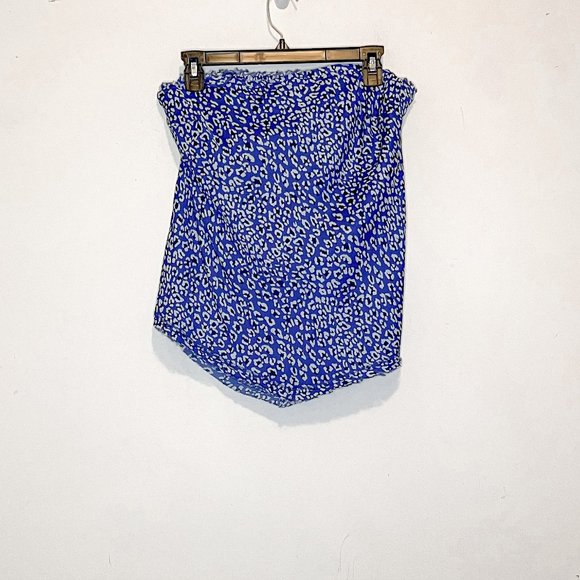 Intimately Free People Strapless Blue Leopard Animal Print Top Large - Picture 1 of 9